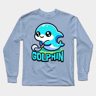 Golphin! Cute Golfing Dolphin Pun Long Sleeve T-Shirt